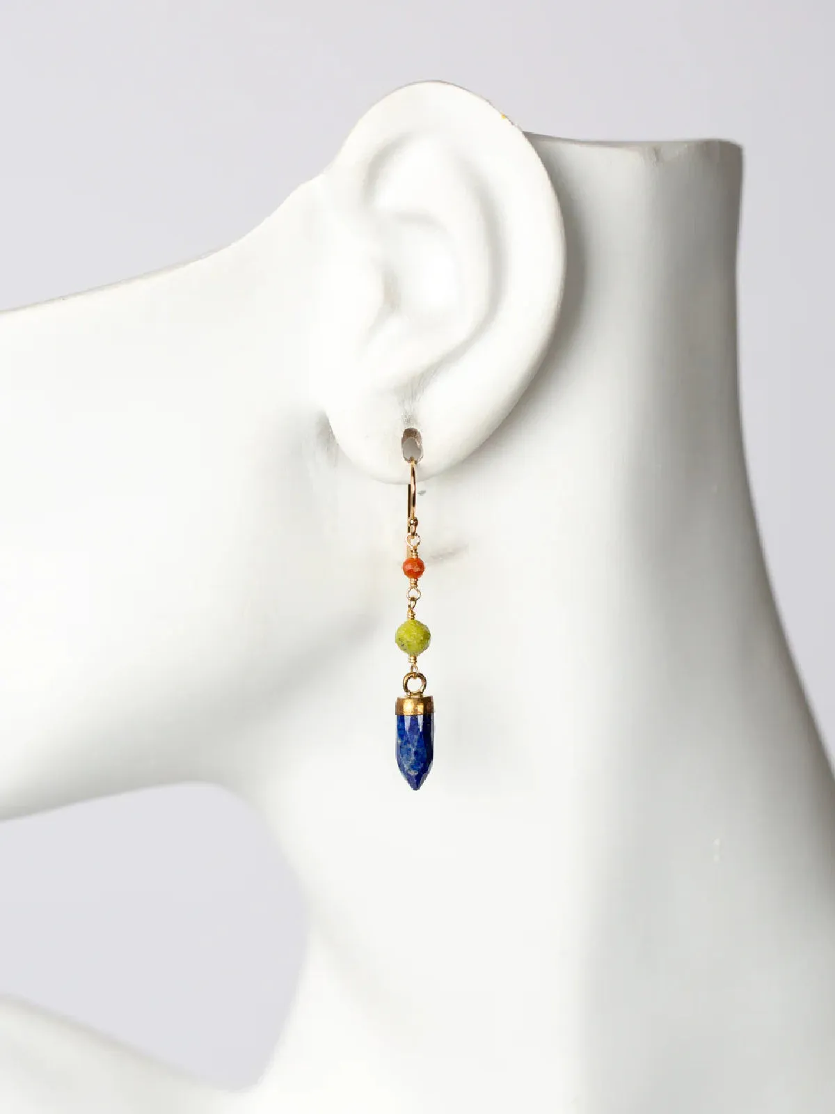 Kaleidoscope Lapis Point Dangles by Anne Vaughan