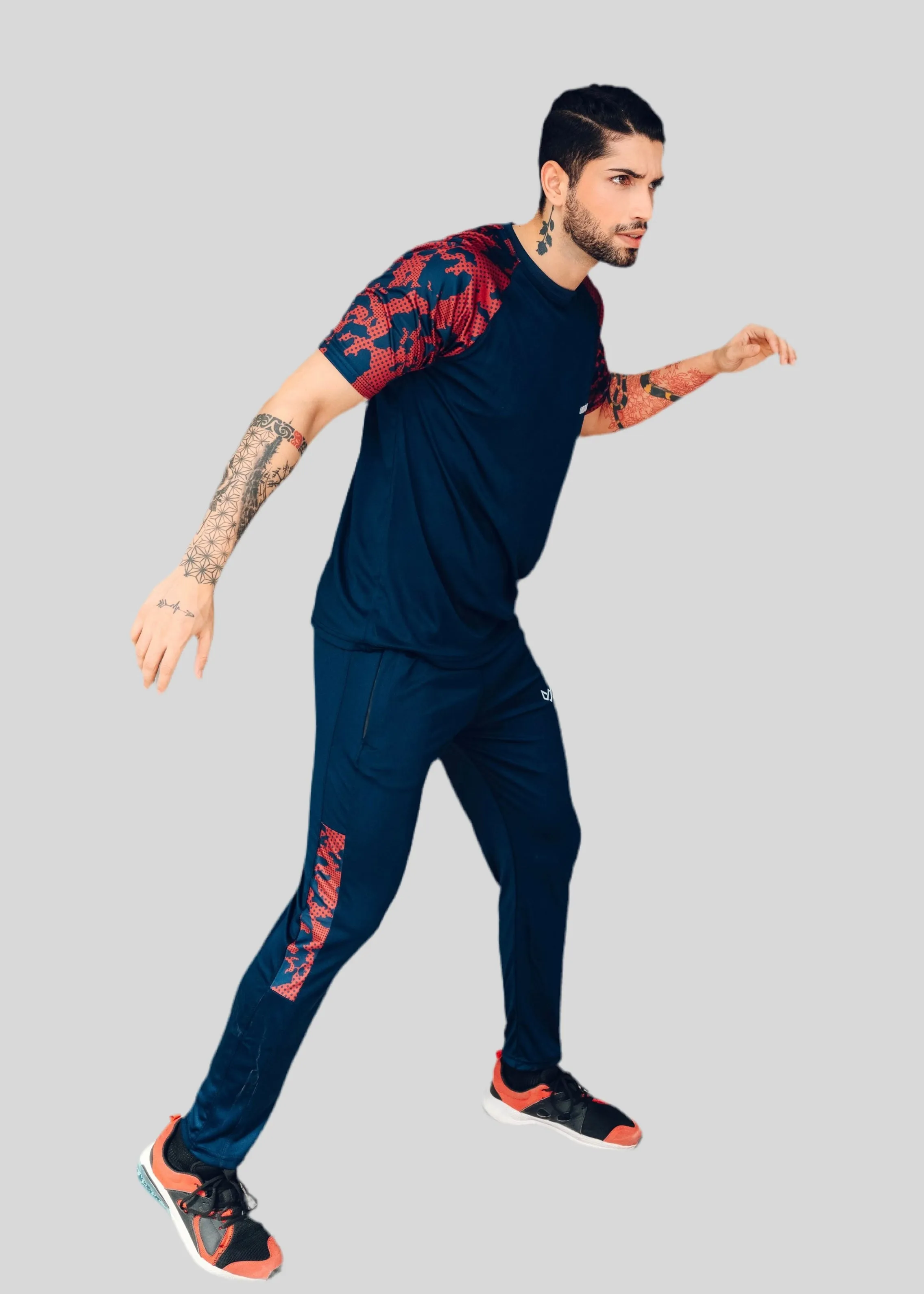 Knockout - Navy/Burgundy Tracksuit