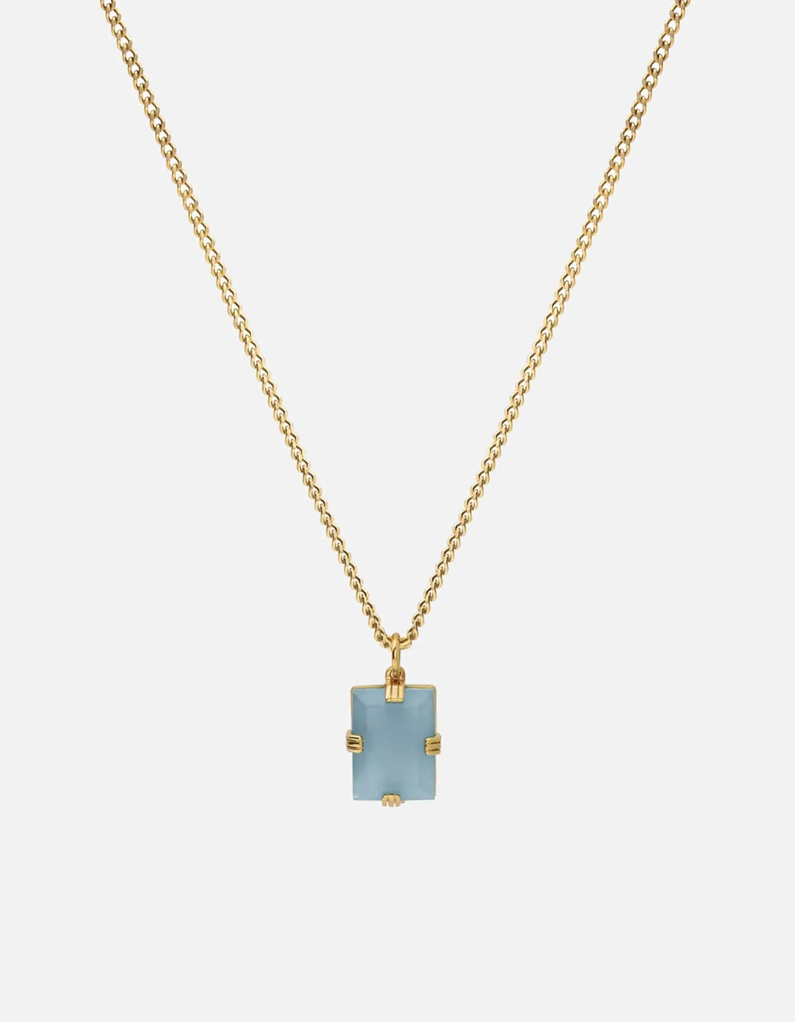 Lennox Blue Agate Necklace, Gold Vermeil