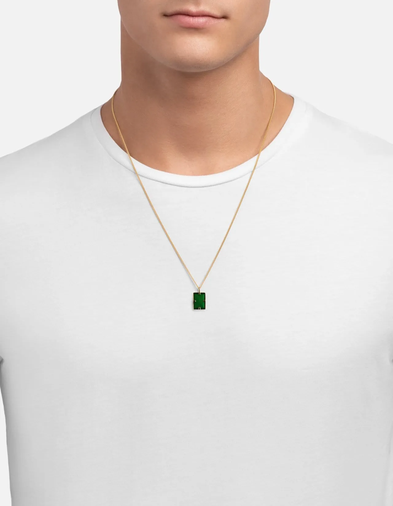 Lennox Necklace, Gold Vermeil/Green