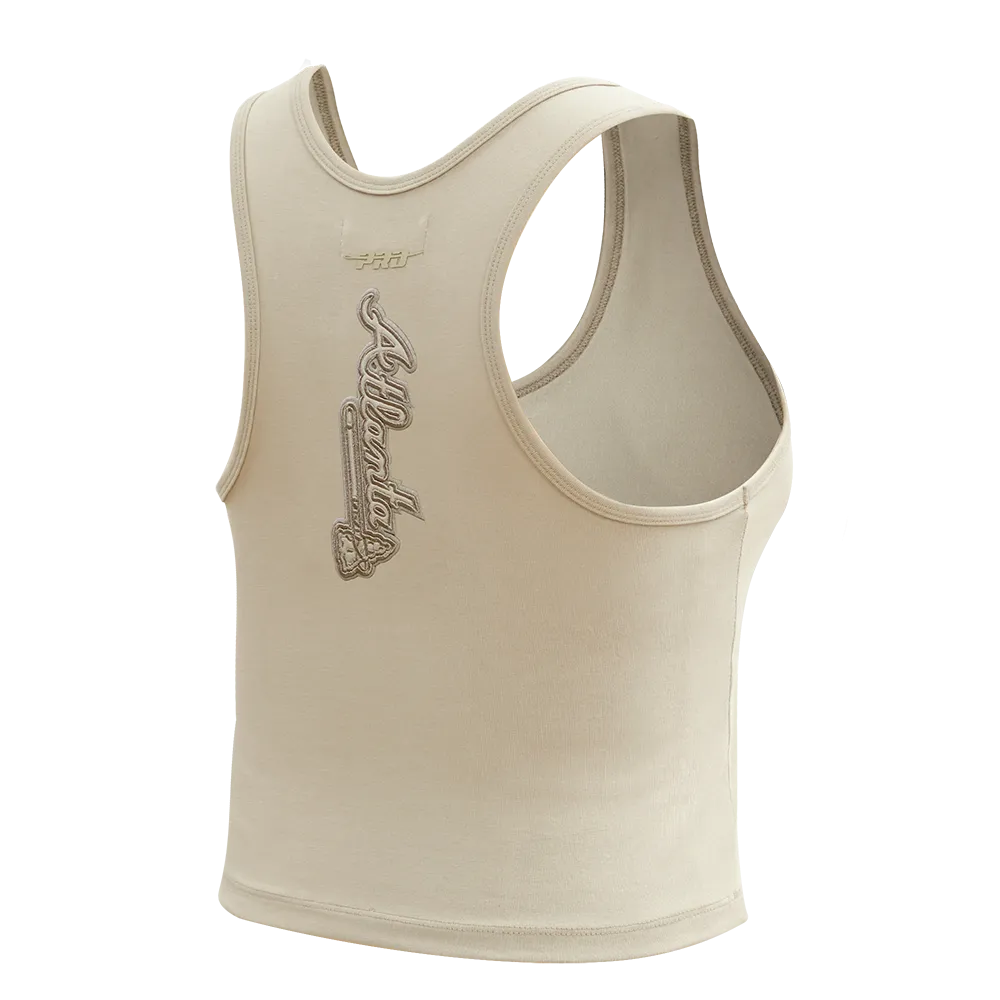 MLB ATLANTA BRAVES NEUTRAL WOMEN'S FITTED RACERBACK (TAUPE)