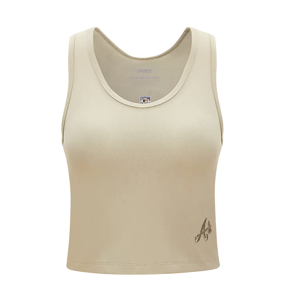 MLB ATLANTA BRAVES NEUTRAL WOMEN'S FITTED RACERBACK (TAUPE)