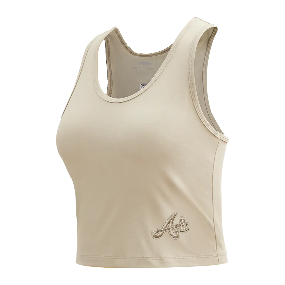 MLB ATLANTA BRAVES NEUTRAL WOMEN'S FITTED RACERBACK (TAUPE)