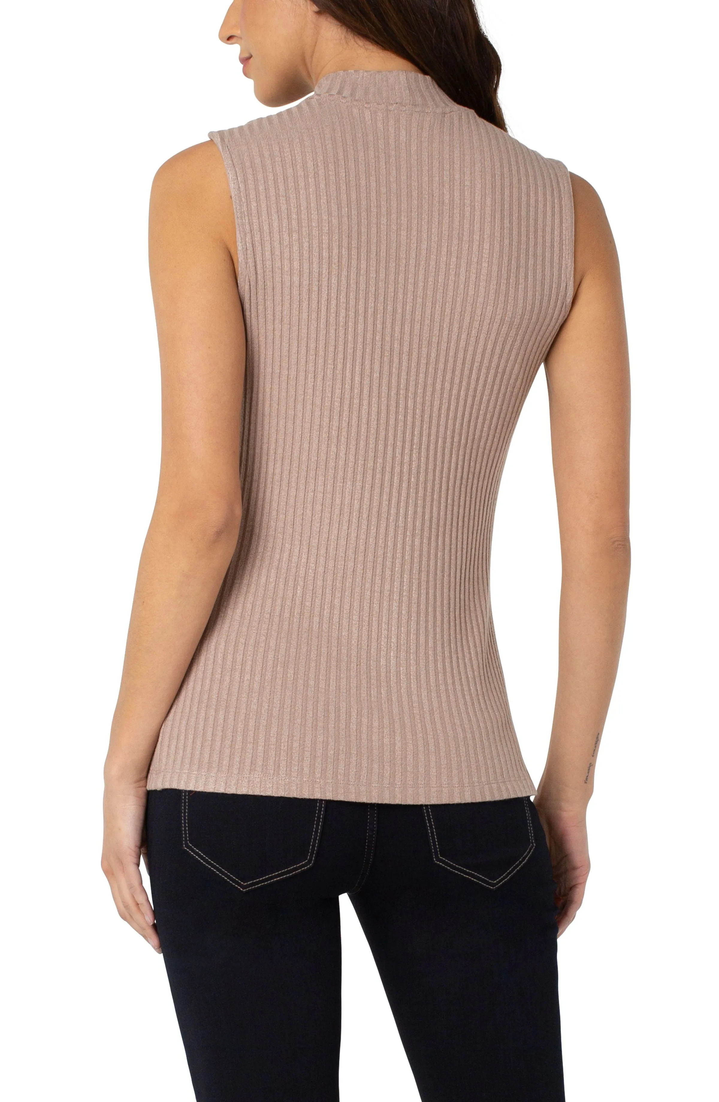 Mock Neck Sleeveless Tee