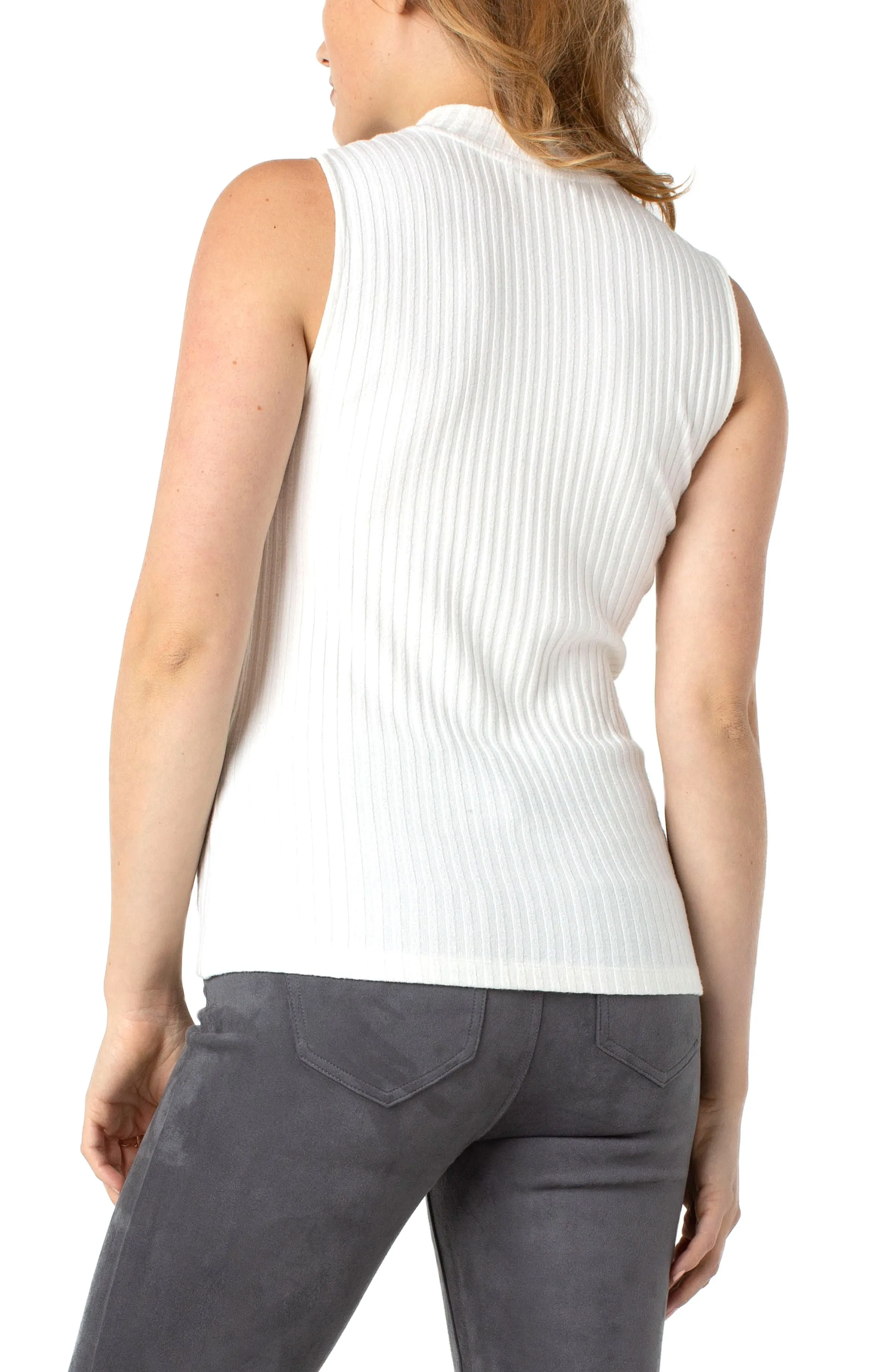 Mock Neck Sleeveless Tee