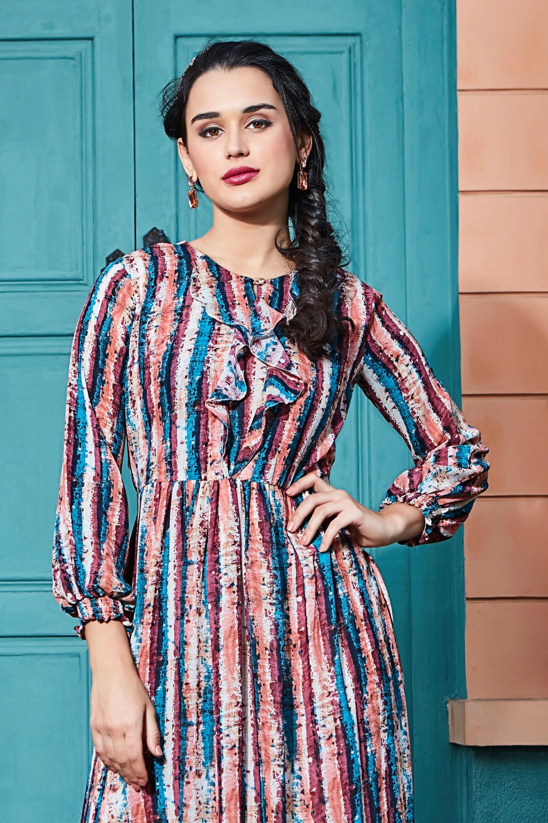 Multicolor Digital Print Anarkali Long Kurti