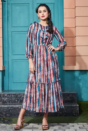 Multicolor Digital Print Anarkali Long Kurti