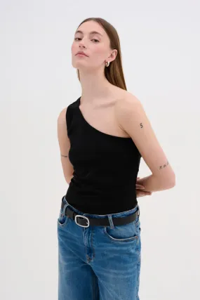 My Essential Wardrobe Nupti One Shoulder Top in Black