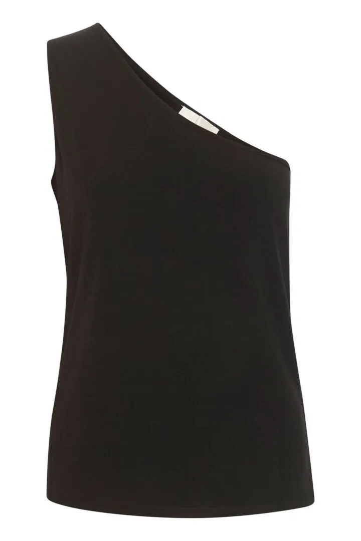 My Essential Wardrobe Nupti One Shoulder Top in Black