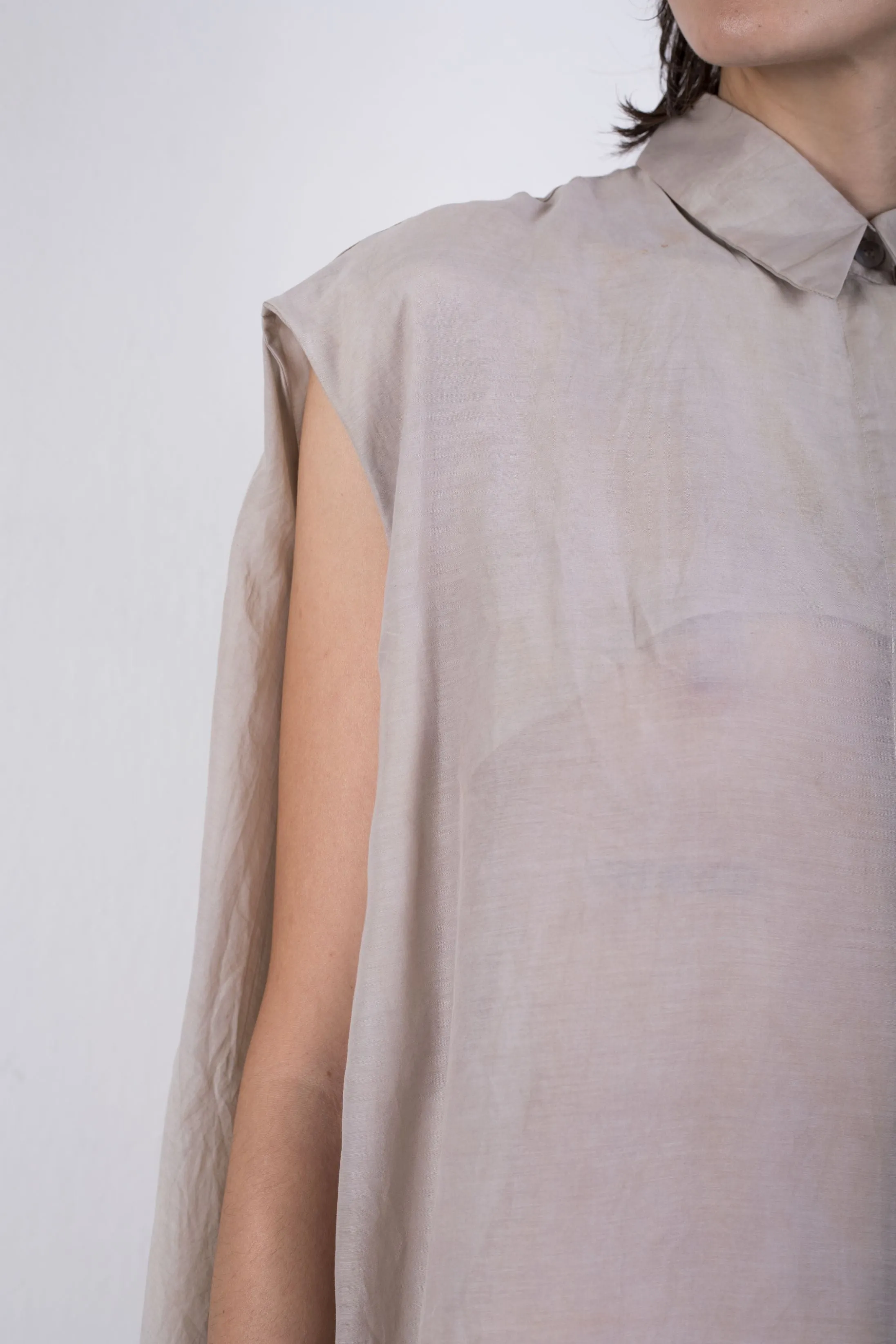 Naturally dyed silk blend shirt