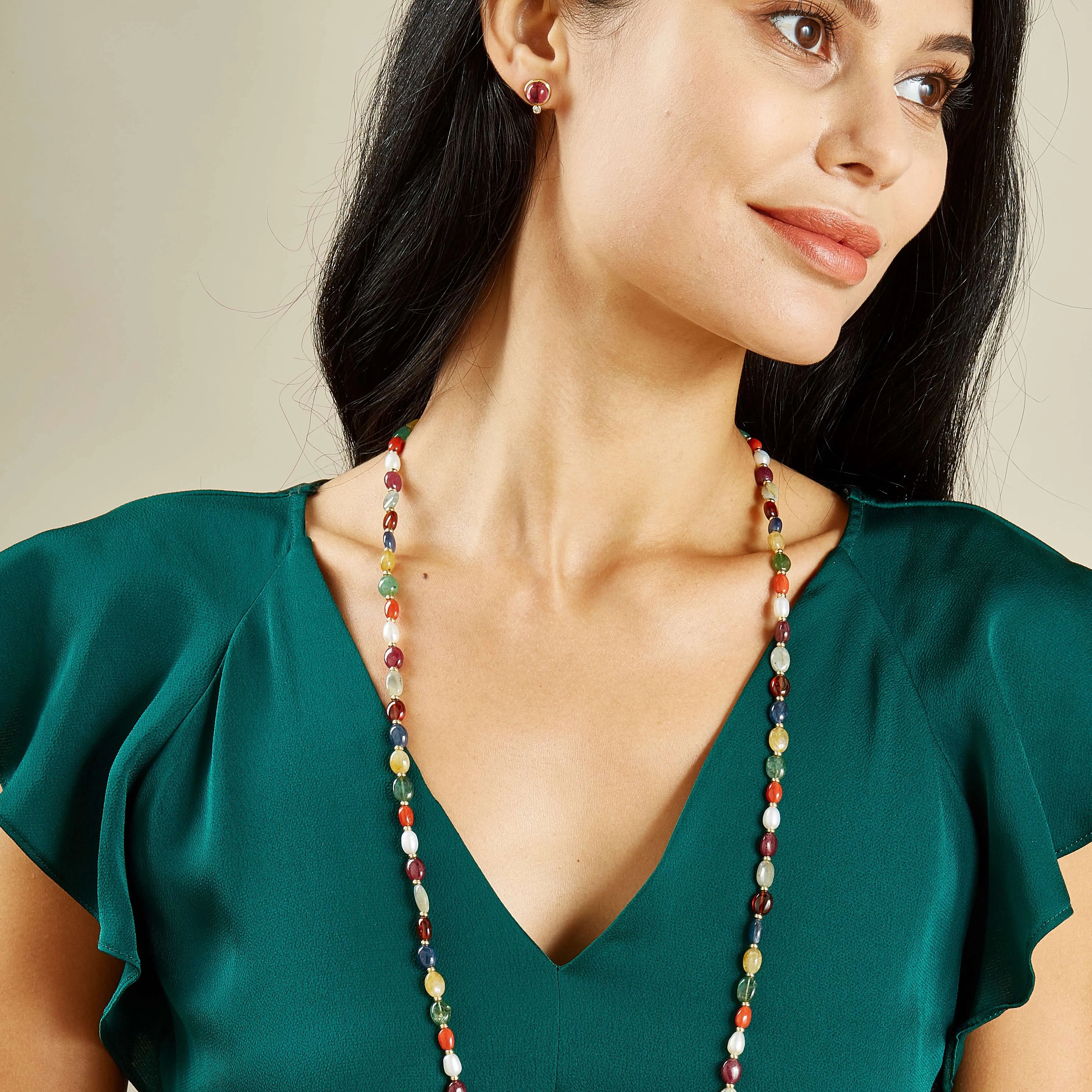 Navratna Mogul Bead Necklace