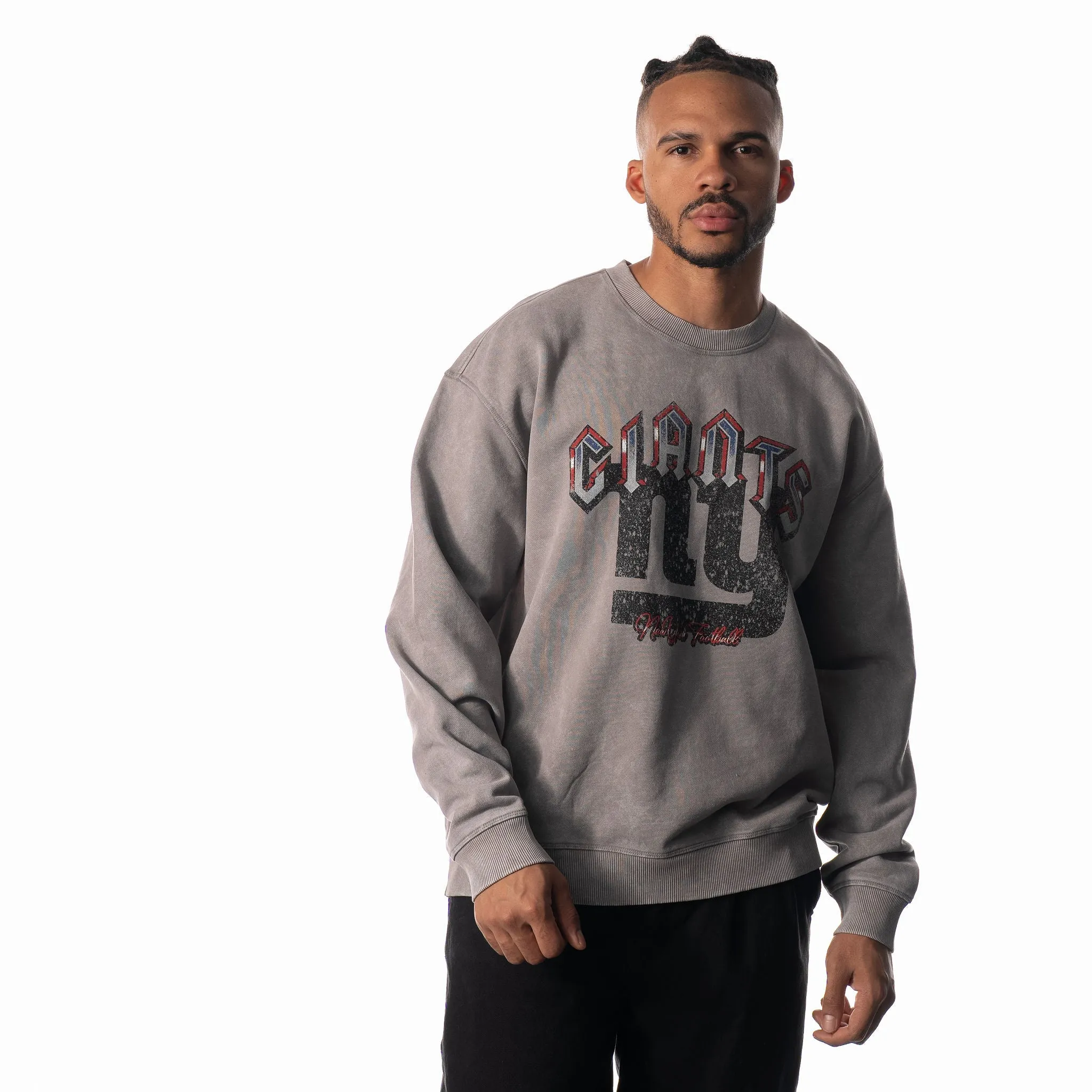 New York Giants Graphic Crew Fleece - Grey