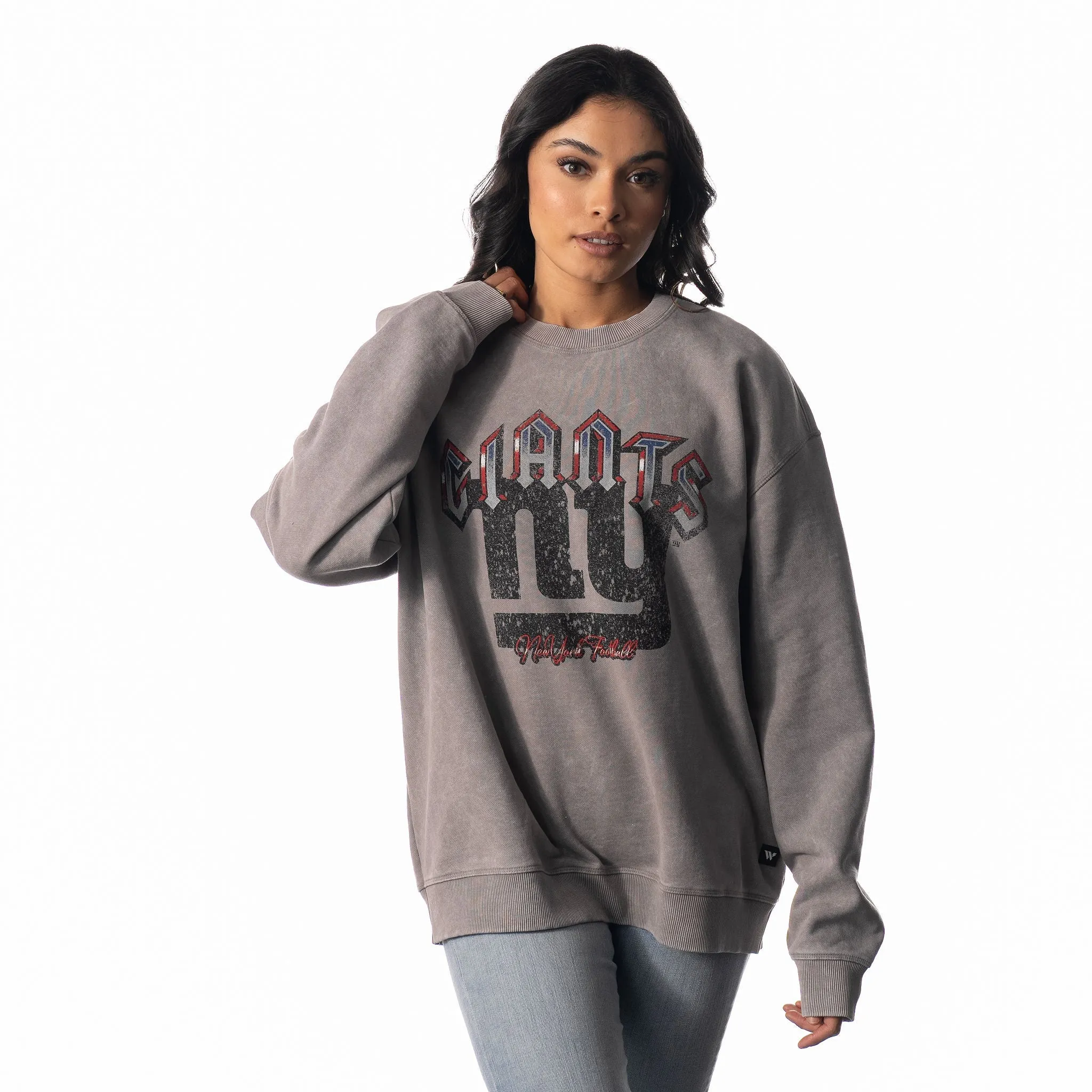 New York Giants Graphic Crew Fleece - Grey