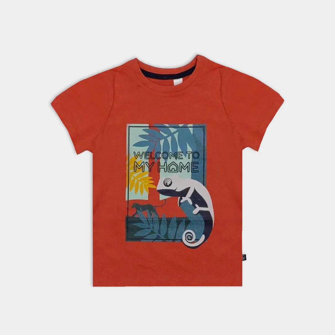 OK - Kids 'Coral' Welcome To My Home Printed Cotton T-Shirt OK172