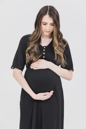 Onyx Everything Maternity & Nursing Dress