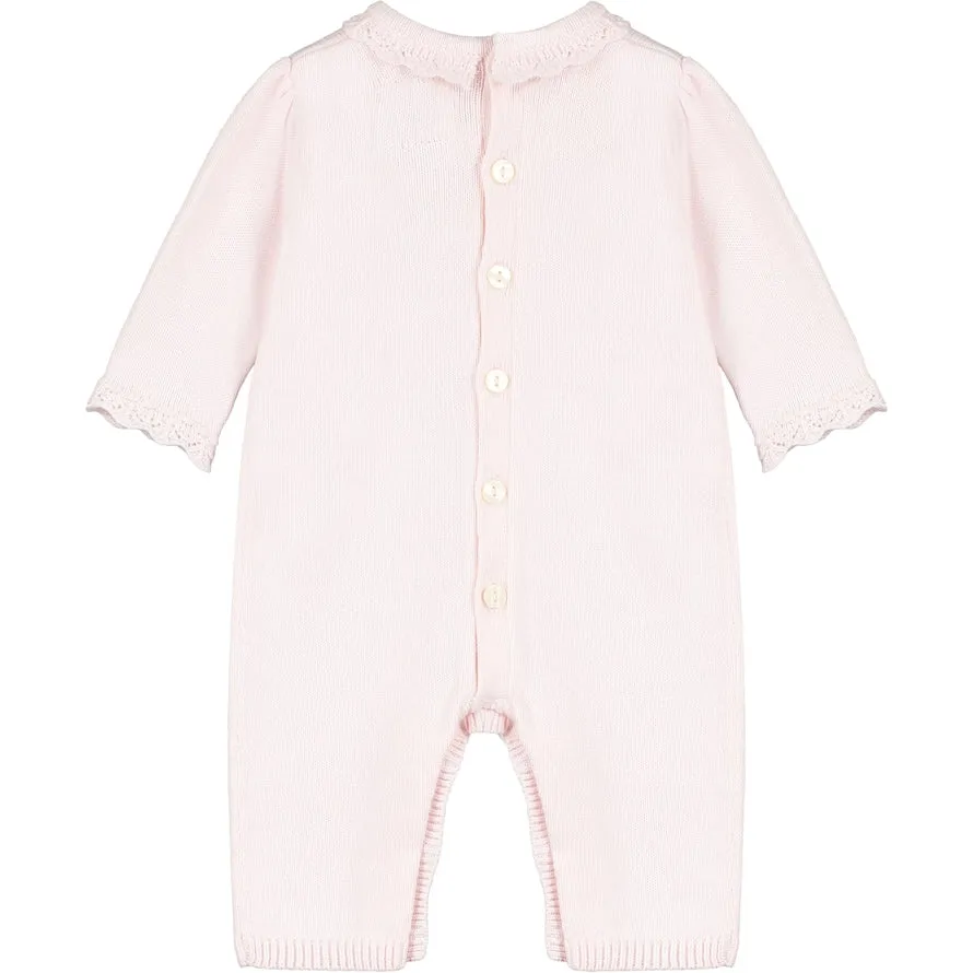 Pink Knit Babygrow and Hat Set