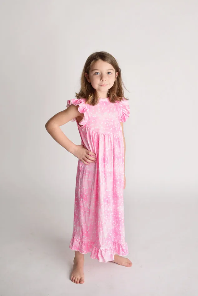 PINK WHITE HEARTS VALENTINE NIGHTGOWN