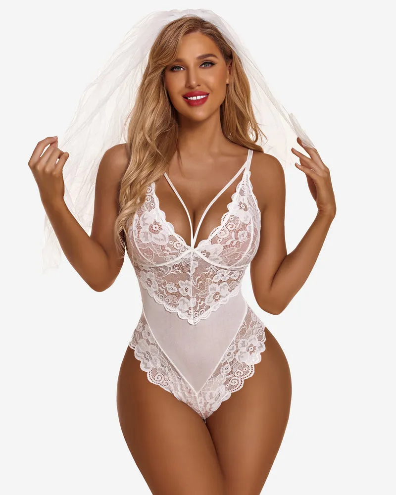 Plus Size Lace Snap Crotch Bodysuits