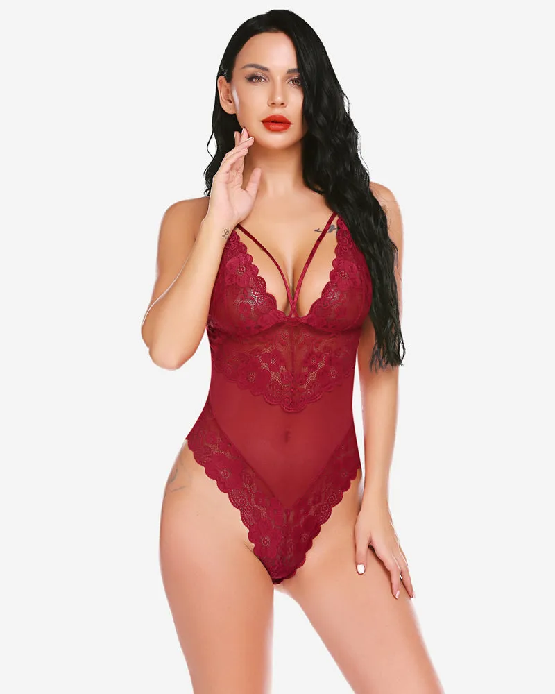 Plus Size Lace Snap Crotch Bodysuits