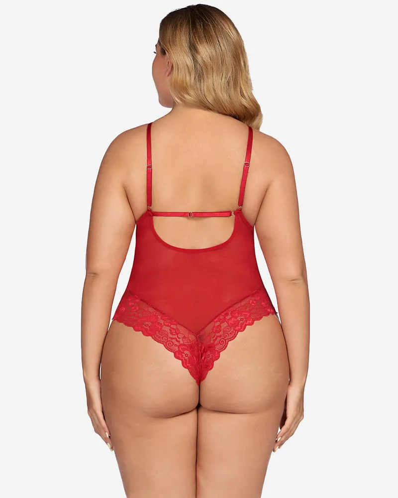 Plus Size Lace Snap Crotch Bodysuits