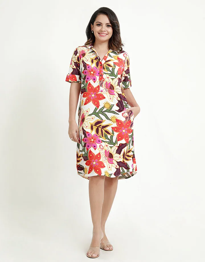 Printed Shirt Dress