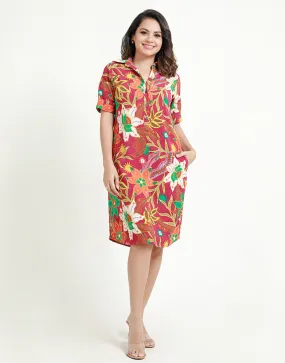 Printed Shirt Dress