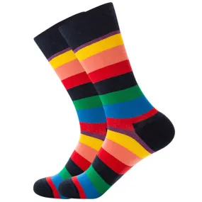 Rainbow Stripes Socks from the Sock Panda (Adult Large - Men's Shoe Sizes 8-12)