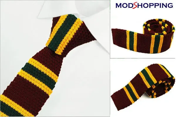 retro sunflower knitted tie| midnight knit tie uk mod clothing