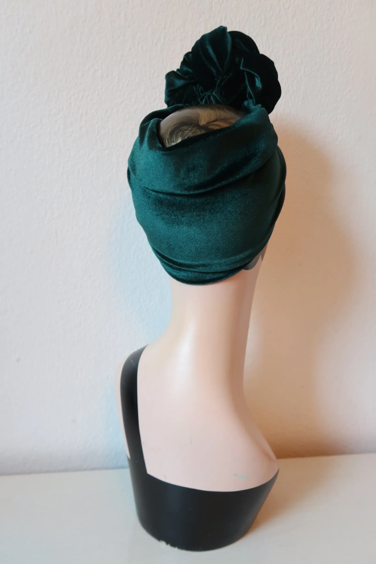 ROSE KNOT Velvet Pre-tied Stretchy Vintage Style Headband in 4 Colours (made to order)