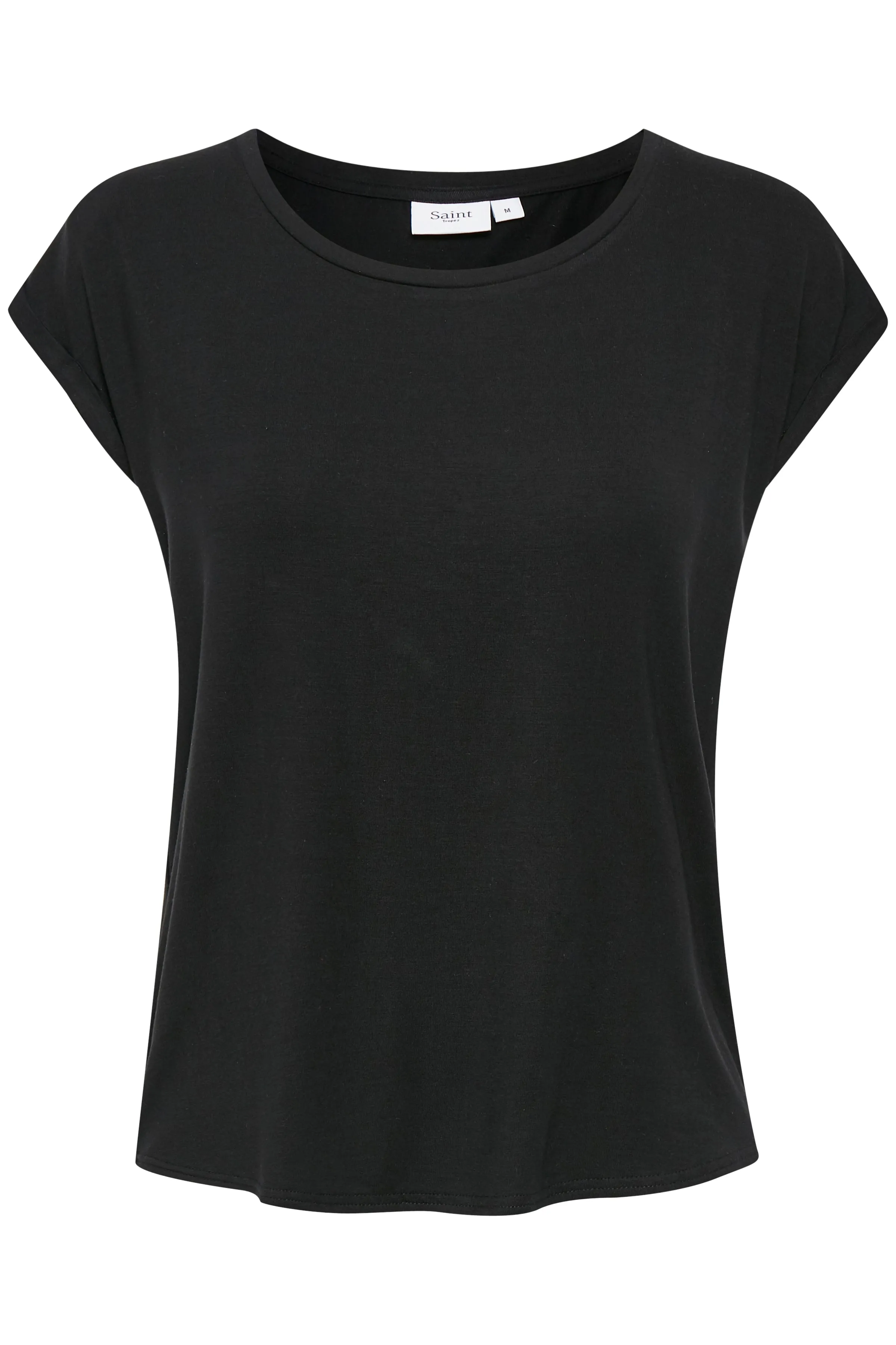 Saint Tropez Black Adelia Organic Cotton Short Sleeved Tee