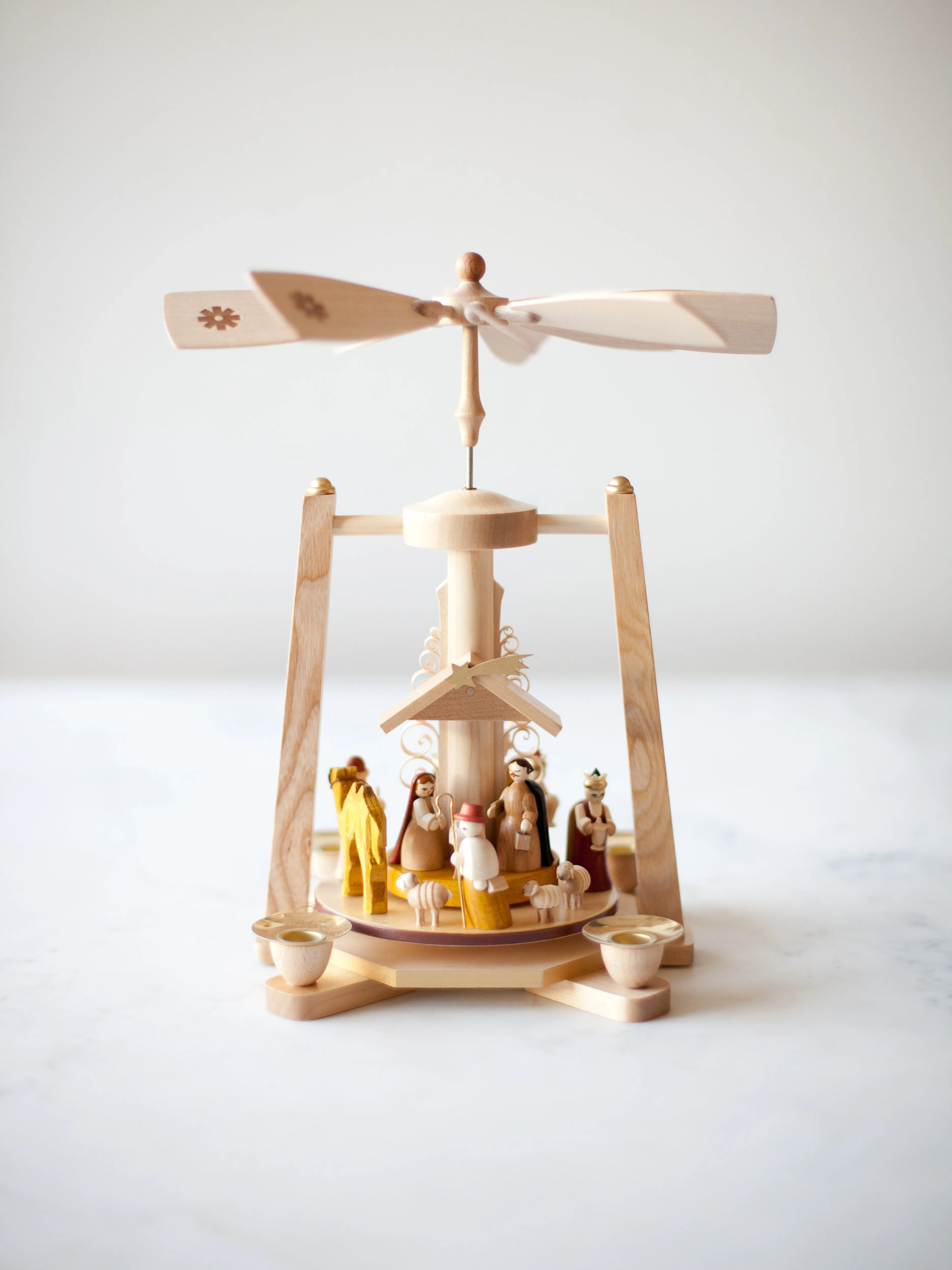 Square Beamed Nativity Pyramid