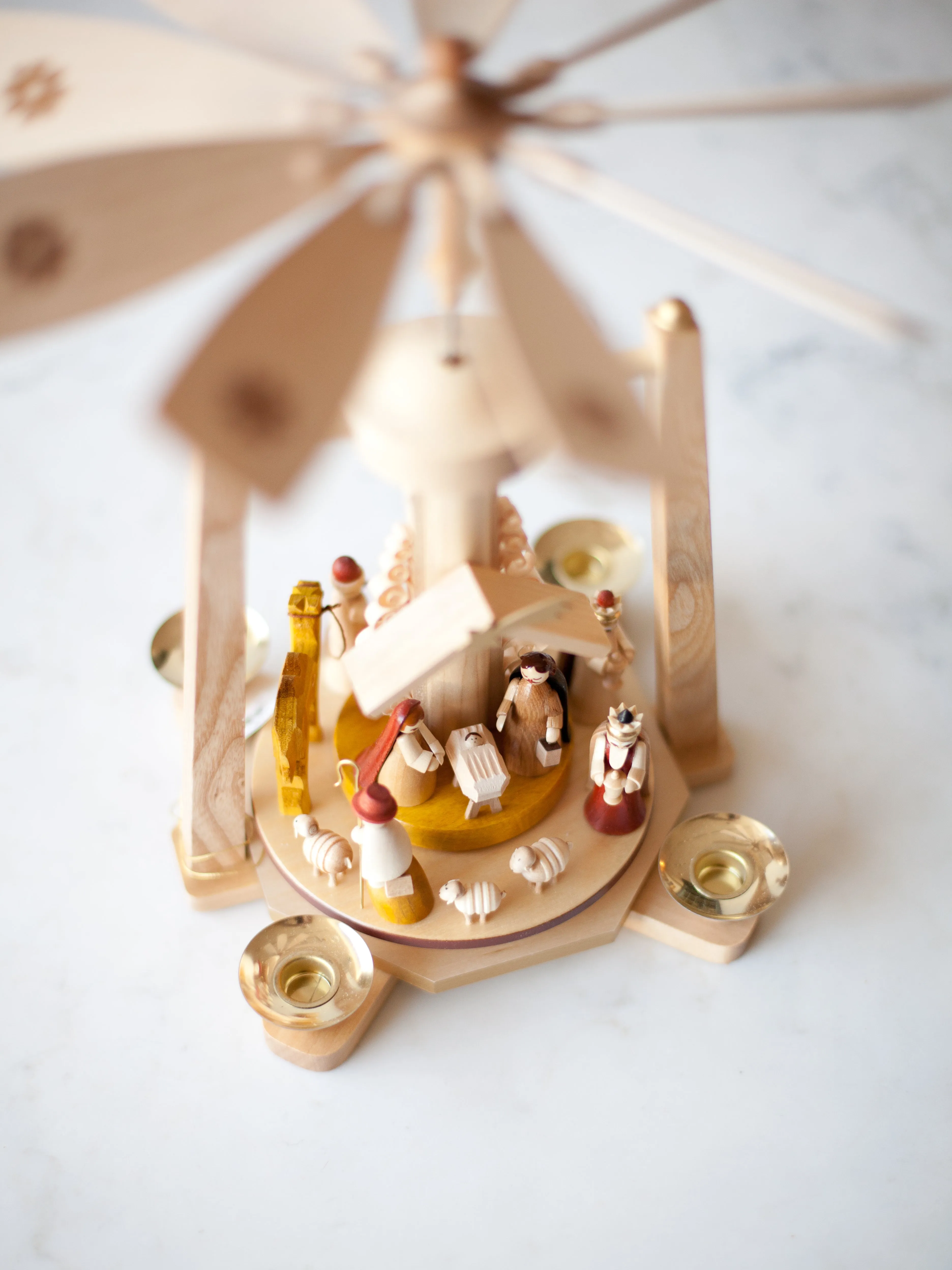 Square Beamed Nativity Pyramid