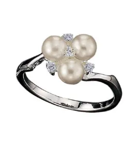 Sterling Silver Cluster Pearl Ring