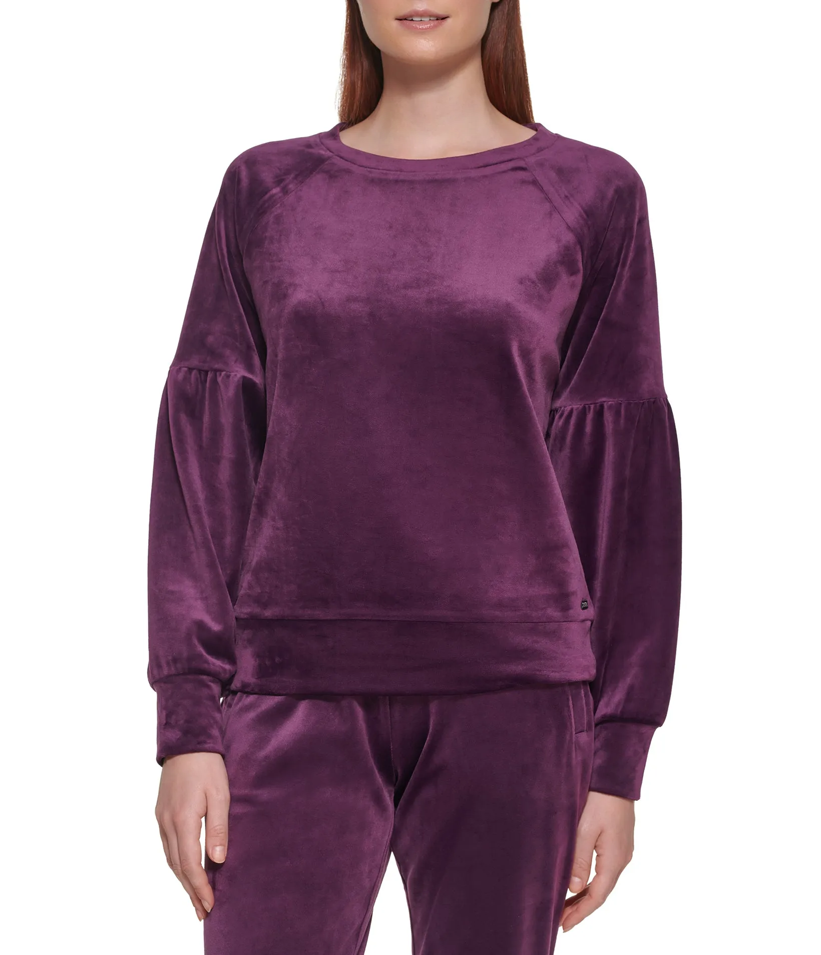 Velvet Balloon Sleeve Top