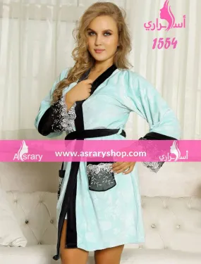 Velvet with Lace Nightgown & Robe Set (2pcs) 1554