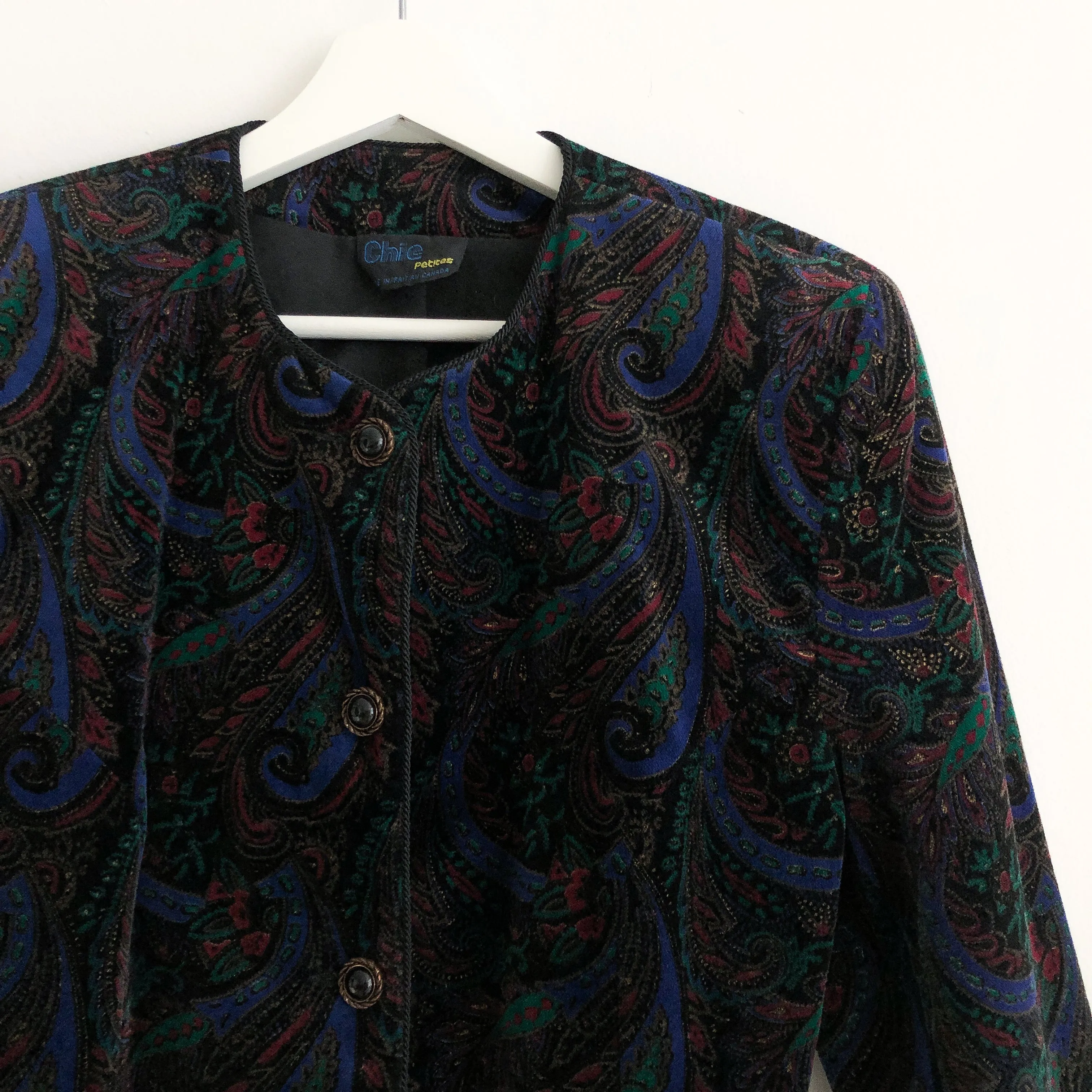 Vintage Paisley Velvet Blazer