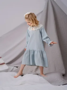 VIOLETTA - GIRLS COTTON NIGHTDRESS BLUE