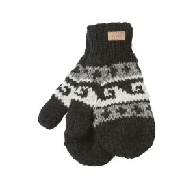 Wave Wool Mittens, mitts, mits, gloves, Fleece Lined,