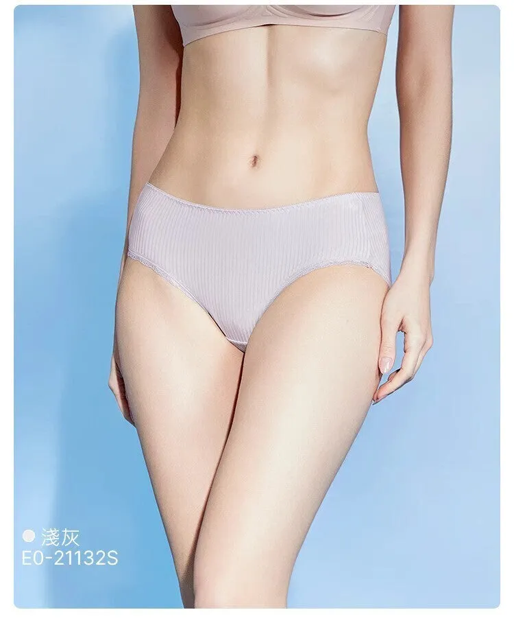 Women's 50S Tencel Modal Anti-Bacterial Cool-Sensed Ribbed Bikini Panties