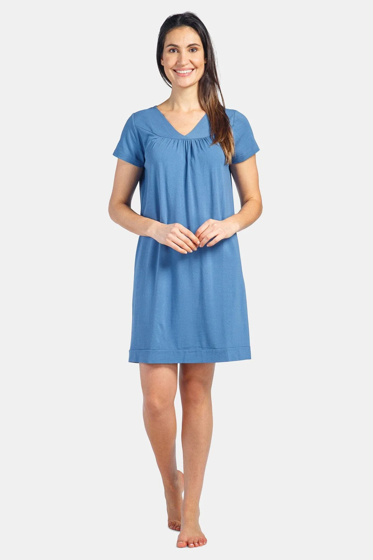 Women's Short Sleeve Jersey Nightgown - Relaxed Fit